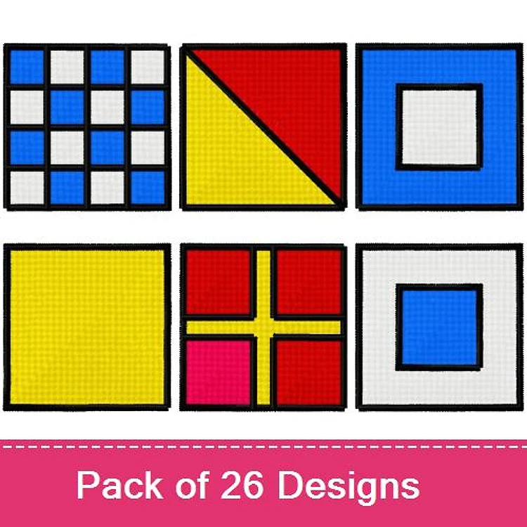 Maritime Flags Embroidery Designs Bundle – Blue Grid, Red Triangle, White Center & More (26 Designs)