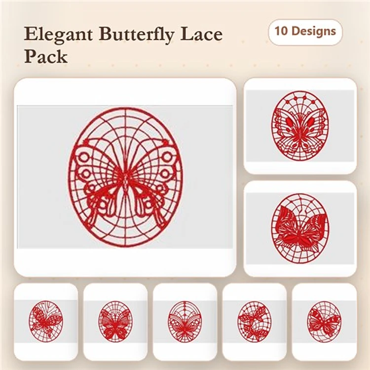 FSL Butterfly Lace Embroidery Bundle – Butterfly Lace Design 1, Butterfly Lace Design 2, Butterfly Lace Design 3 & More (10 Designs)