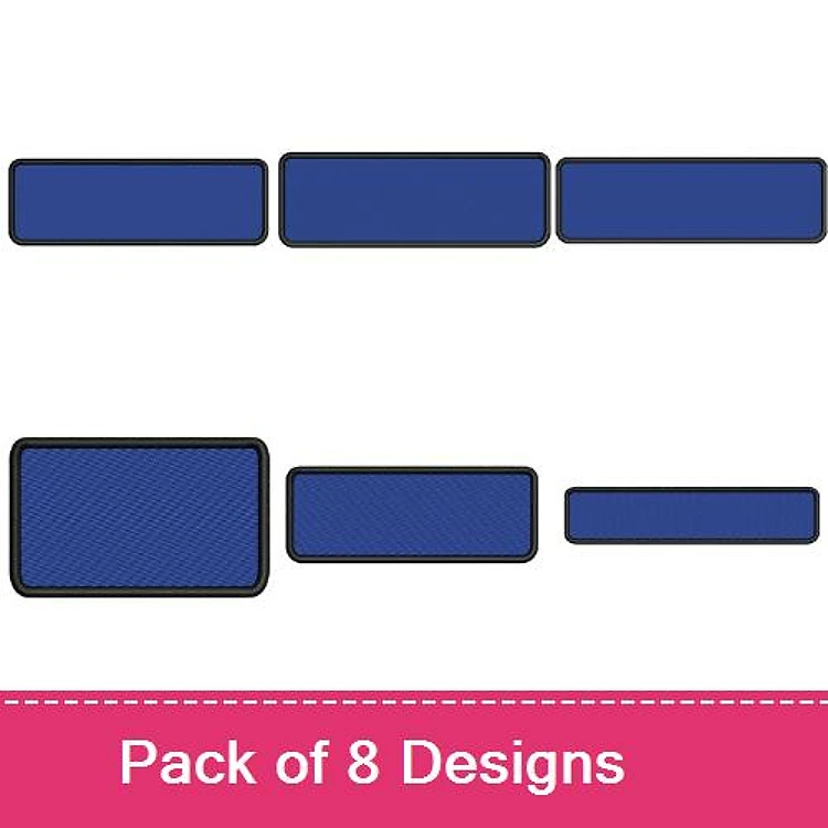 Key Fob Embroidery Designs Bundle – Rectangular Key Fobs 1-8 & More (8 Designs)