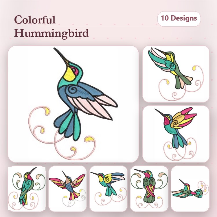 Stained Glass Hummingbirds