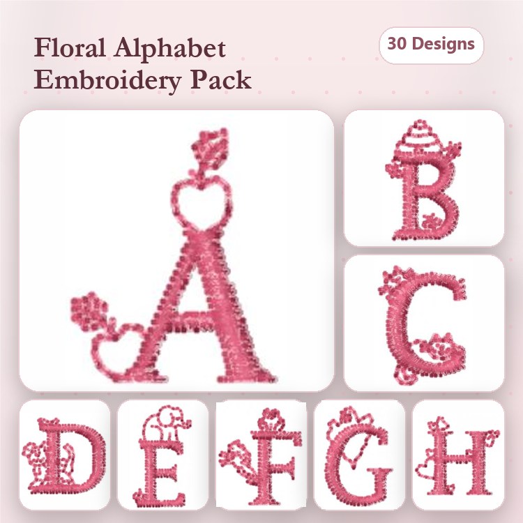 Punctuation & Letter Embroidery Bundle – Fun Designs (30 Designs)