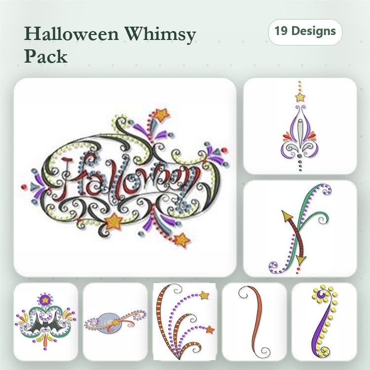 Swirly Halloween Doodads 5x7