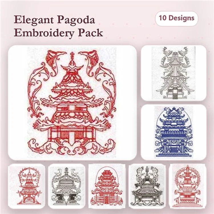 Line Art Oriental Houses