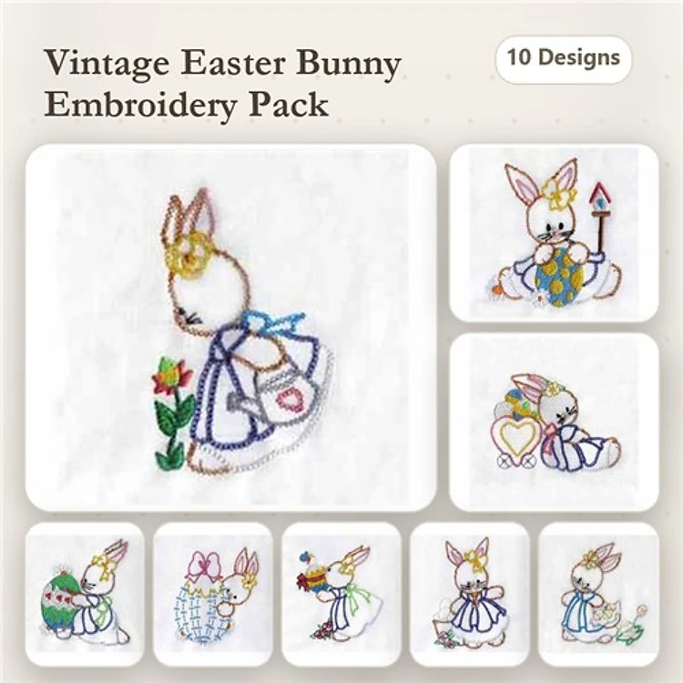 Nostalgic Embroidery Bunnies