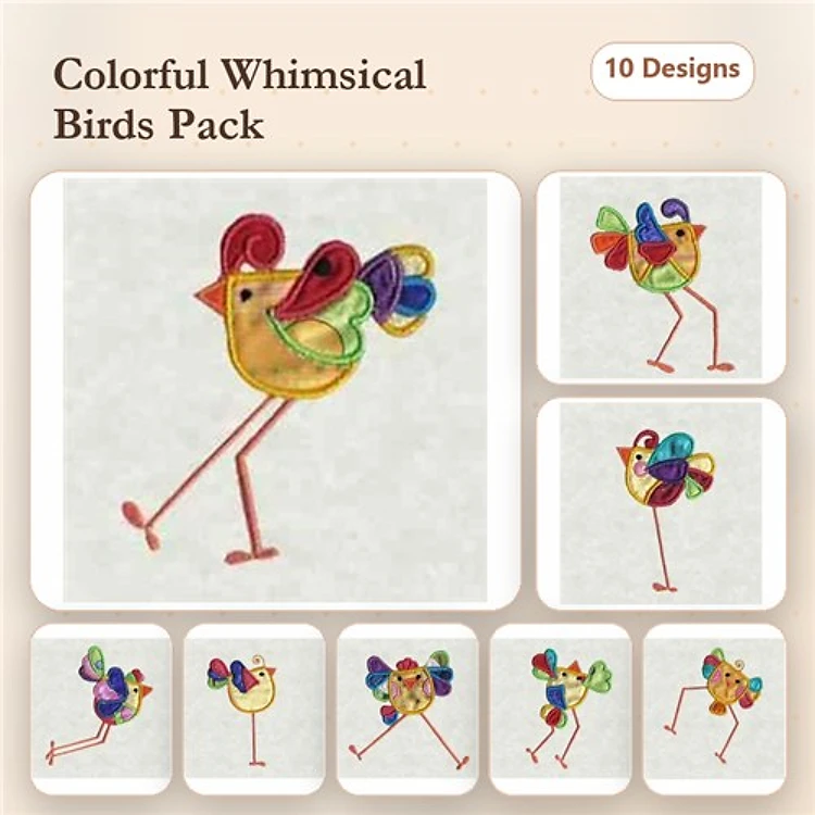 Patchy Applique Birds