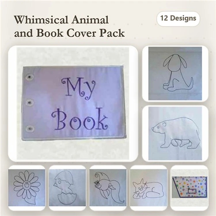 Chick, Mermaid & Cat Embroidery Bundle – Fun Designs (12 Designs)