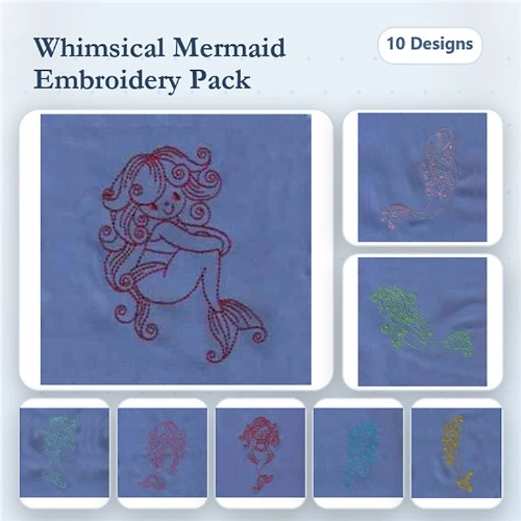 Redwork Mermaids