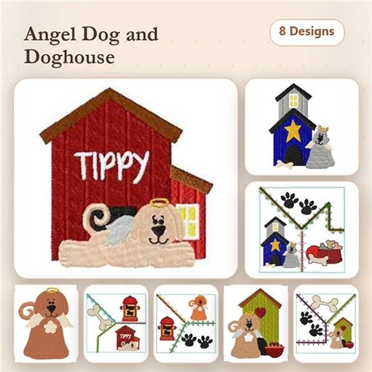 Dog & Cat Embroidery Bundle – Playful Pet Designs (12 Designs)