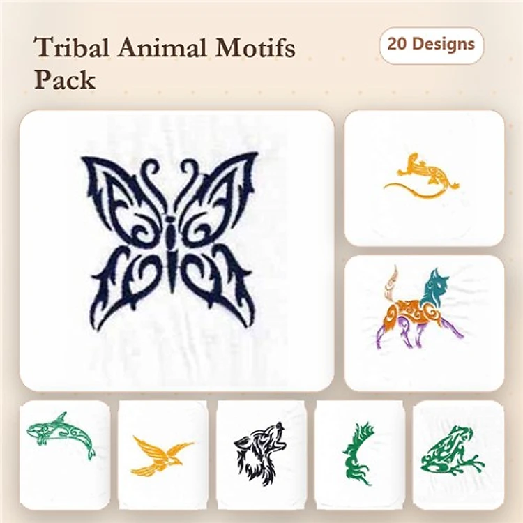 Eagle & Wolf Embroidery Bundle – Animal Designs (20 Designs)