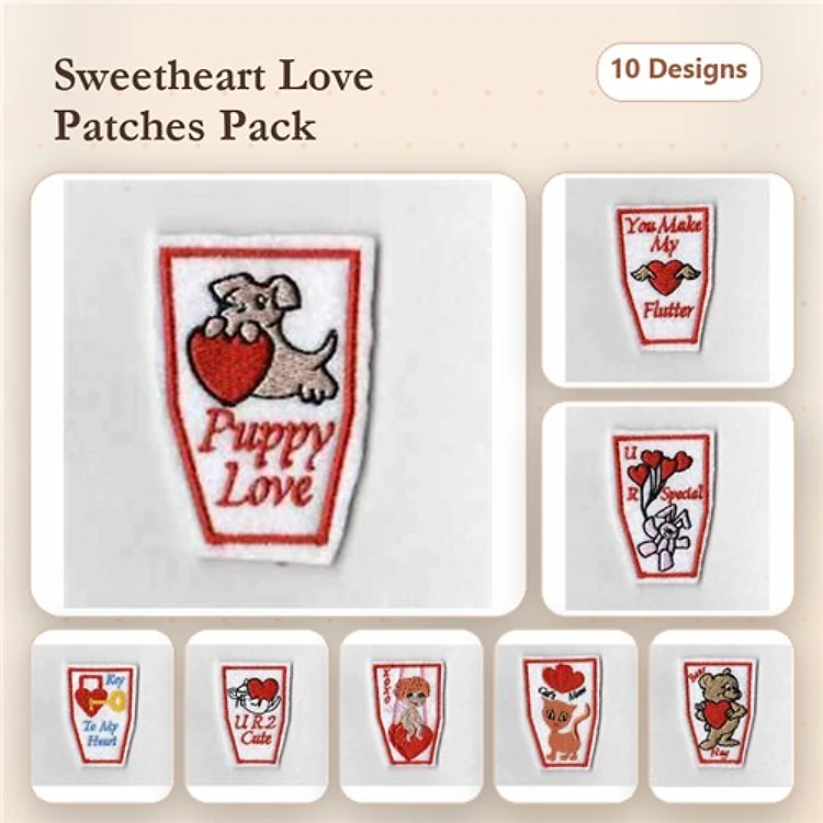 Puppy Love & Kitten Heart Embroidery Bundle – Cute Animal Designs (10 Designs)