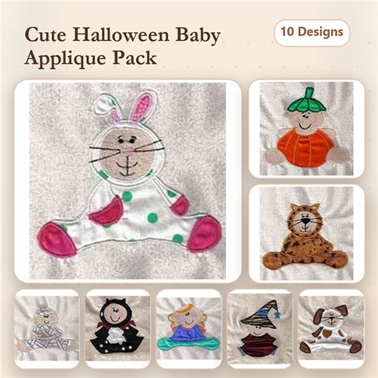 Bunny, Pumpkin & Tiger Embroidery Bundle – Fun Holiday Designs (20 Designs)