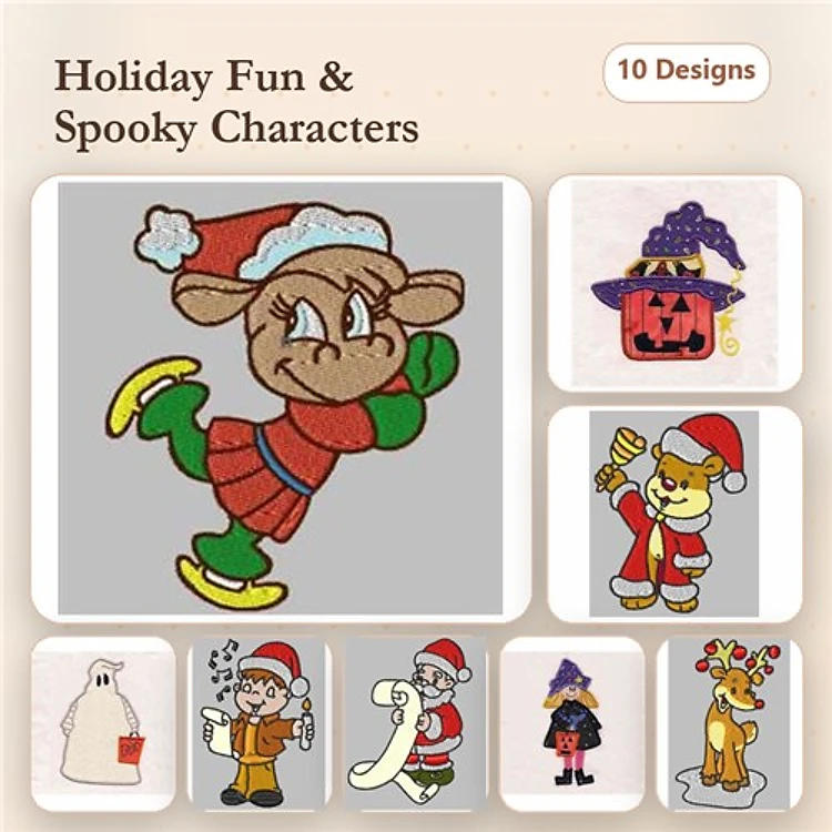 Beagle Celebration Embroidery Bundle – Festive Designs (10 Designs)
