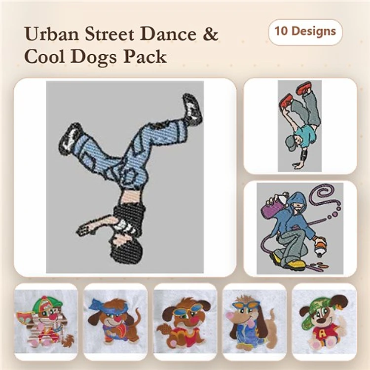 Dog & Cat Embroidery Bundle – Fun Animal Designs (10 Designs)
