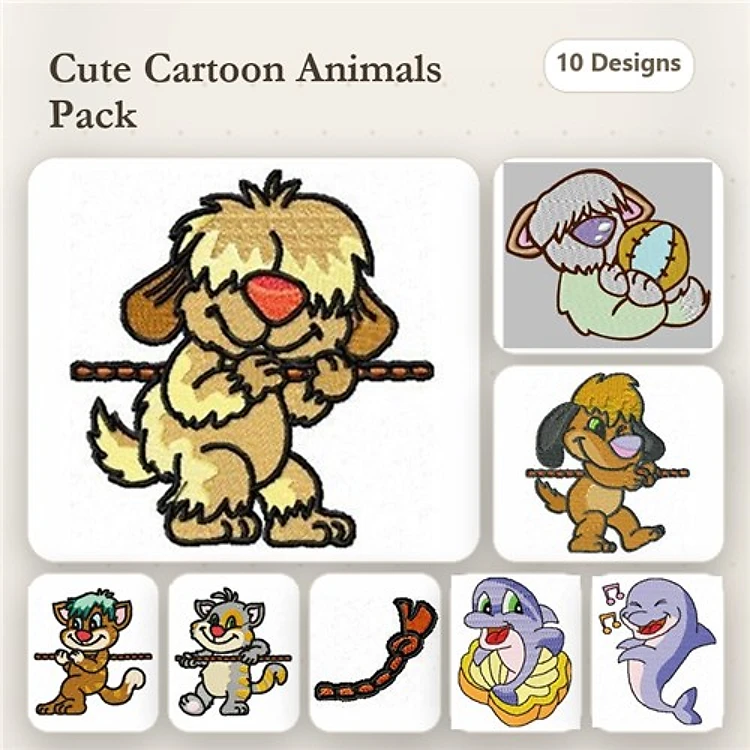 Cartoon Characters Embroidery Bundle – Fun Designs (20 Designs)