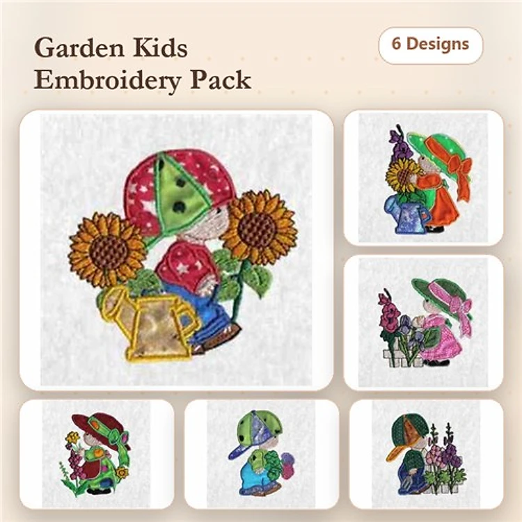 Applique Kids in the Meadow