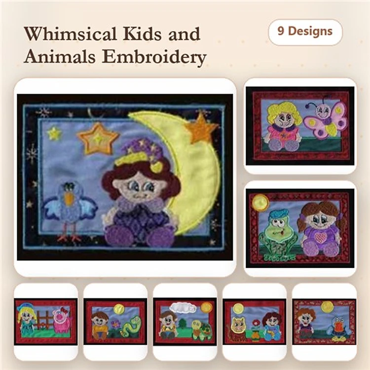 Moon and Princess Embroidery Bundle – Fairy Tales and Friends (9 Designs)