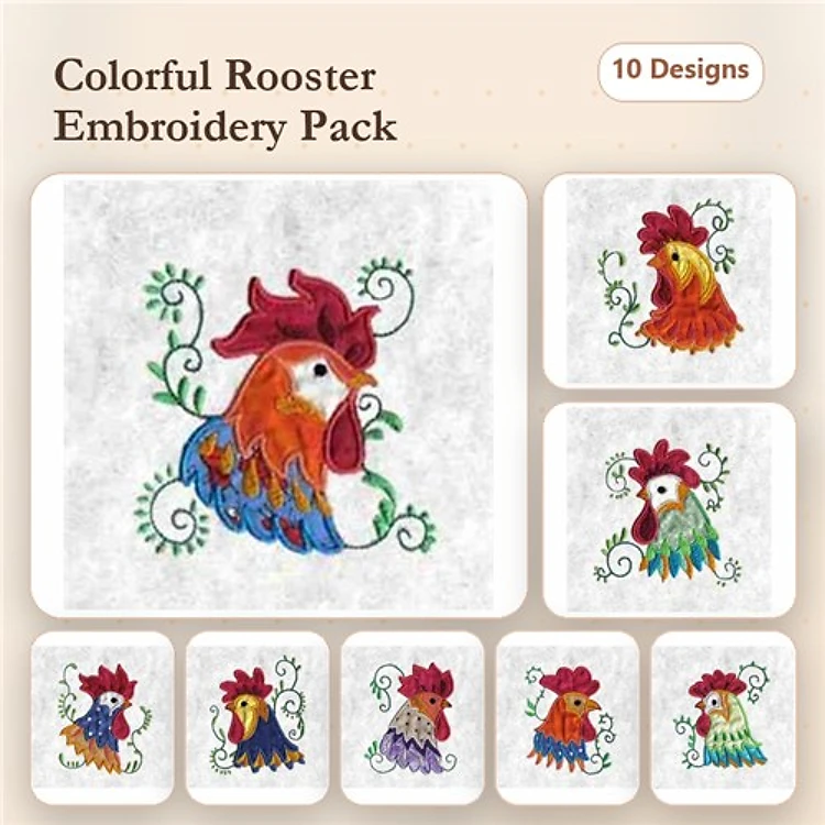 Applique Roosters