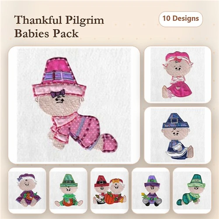 Applique Thanksgiving Babies
