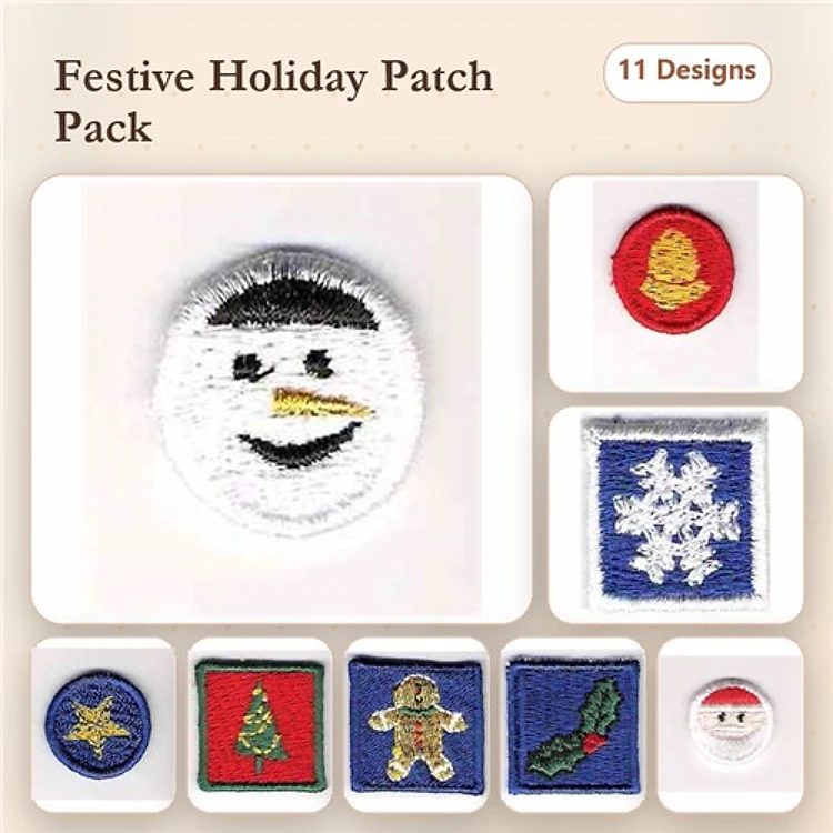 Festive Holiday Embroidery Designs Bundle – Snowman, Christmas Tree, Gingerbread Man & More (11 Designs)