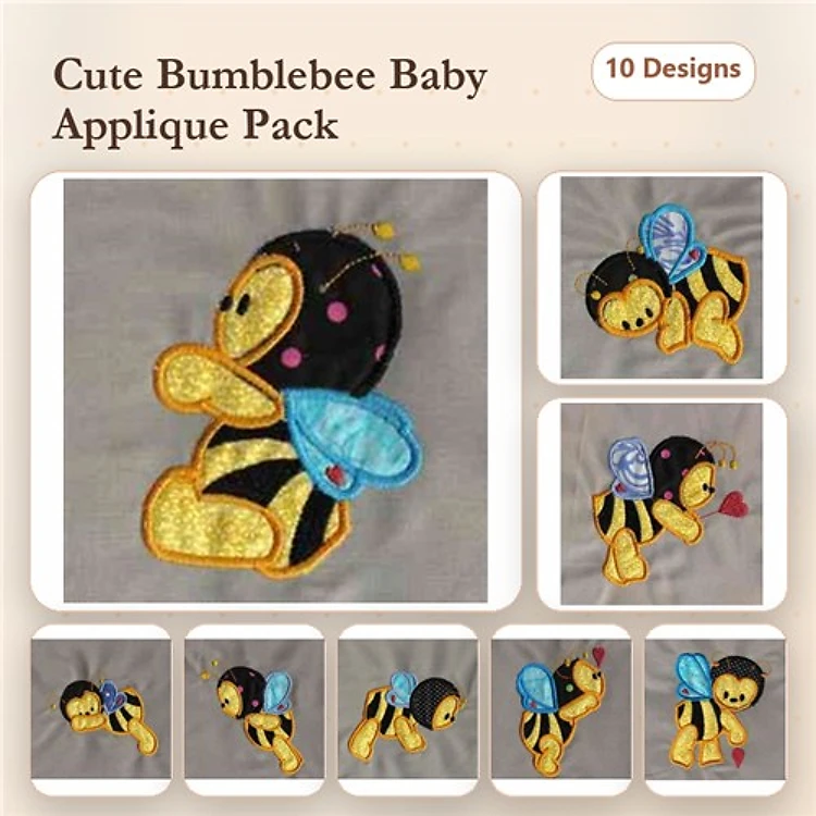 Applique Valentine Bees