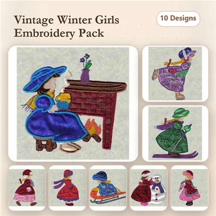 Applique Winter Girls