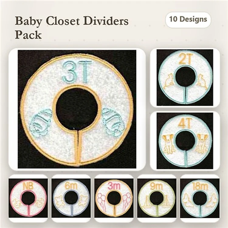 Baby Milestone Embroidery Bundle – Age Designs (10 Designs)