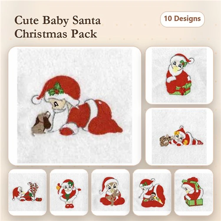 Santa Claus Embroidery Bundle – Holiday Designs (10 Designs)