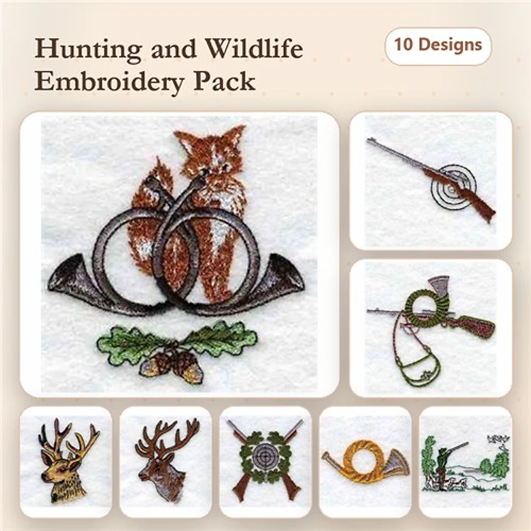 Deer & Hunting Embroidery Bundle – Outdoor Designs (10 Designs)