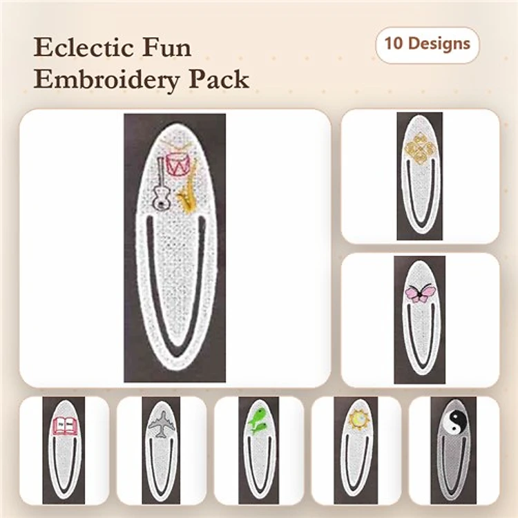 FSL Eclectic Lace Embroidery Designs Bundle – Flower, Heart, Star, Ladybug & More (10 Designs)