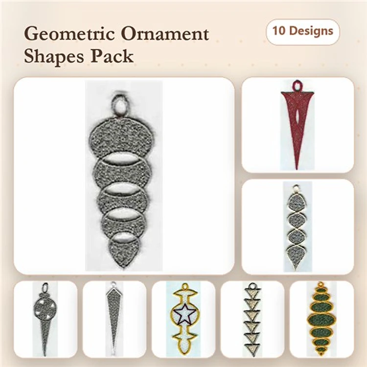 FSL Geometric Ornament Embroidery Bundle – Unique Shapes & Patterns (10 Designs)