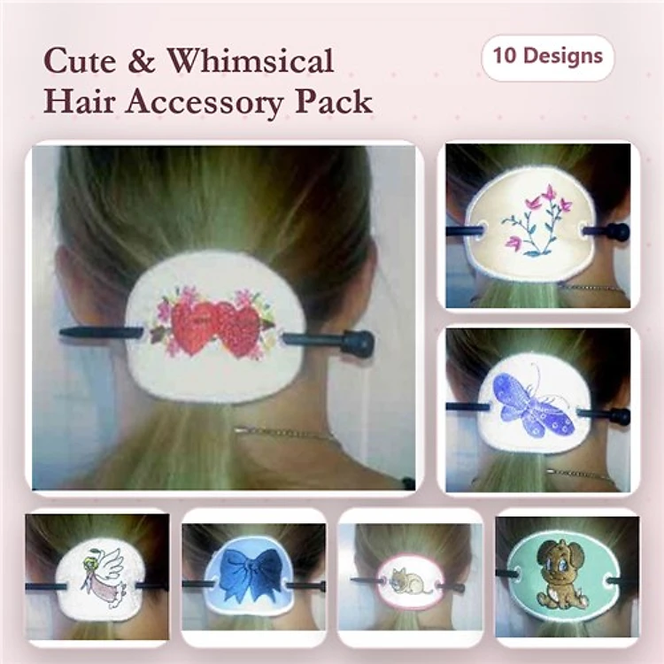 Flower, Bow & Puppy Embroidery Bundle – Princess, Angel & Skull (10 Designs)