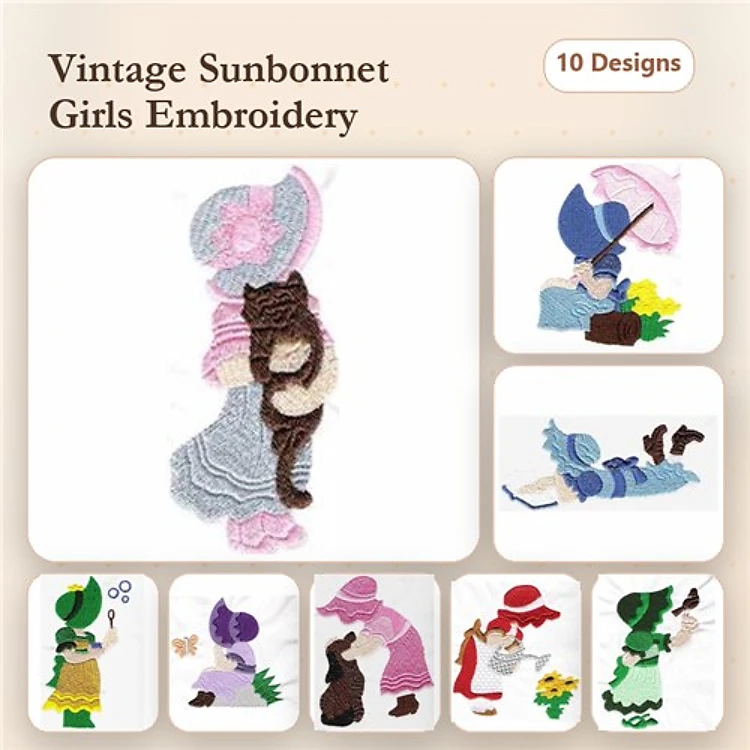 Girl Themed Embroidery Bundle – Fun and Whimsical Designs (10 Designs)