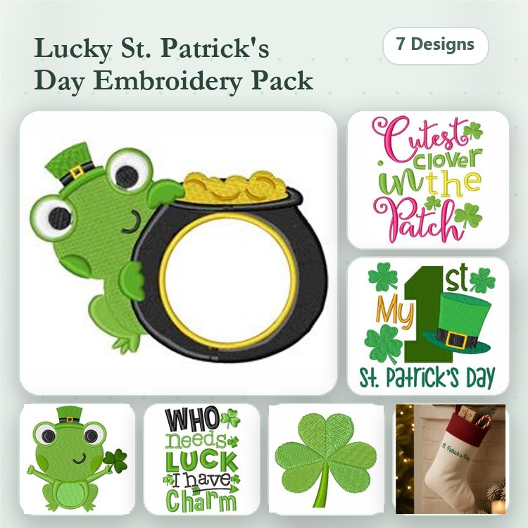 Irish Setter & Leprechaun Gnome Embroidery Bundle – St. Patrick's Day (8 Designs)