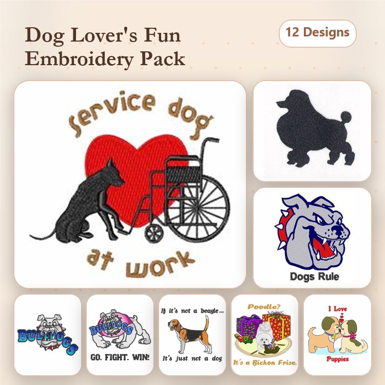 Poodle & Bichon Frise Embroidery Bundle – Adorable Dog Designs (12 Designs)