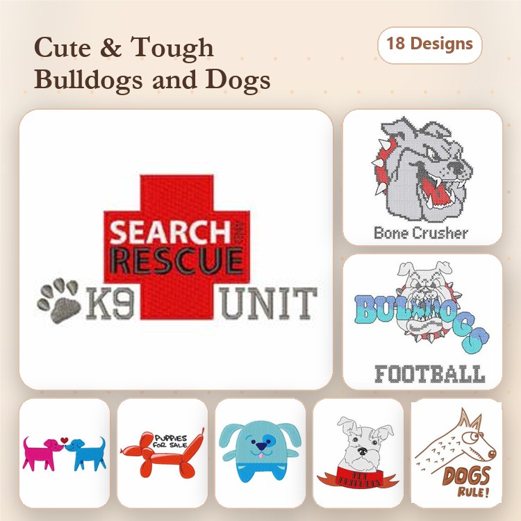 Beagle & Puppy Embroidery Bundle – Holiday & Fun (18 Designs)