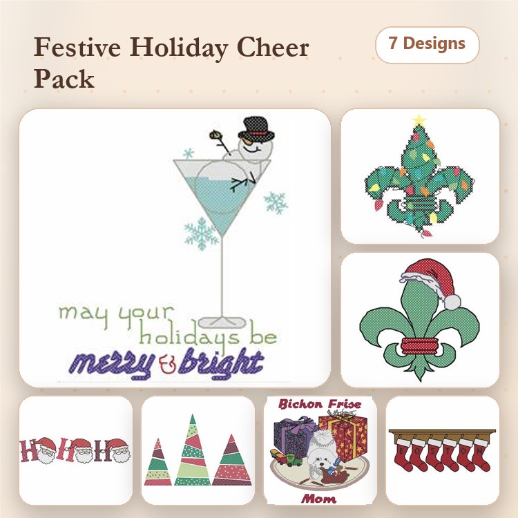 Christmas Embroidery Bundle – Festive Designs (7 Designs)