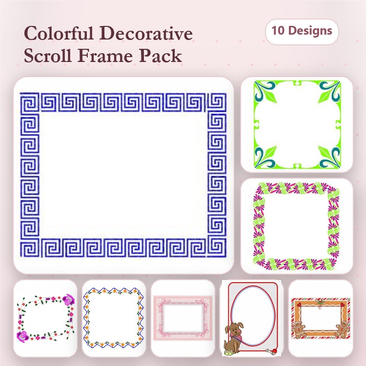 Frame Embroidery Bundle – Decorative Designs (10 Designs)