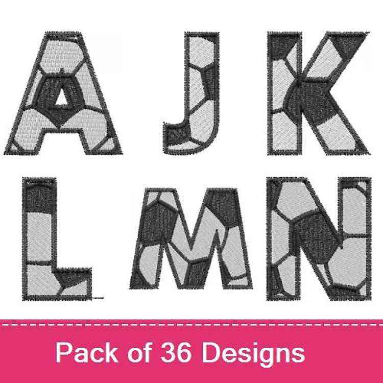 Geometric Letters Embroidery Designs Bundle – Featuring A, J, K, L, M, N (36 Designs)