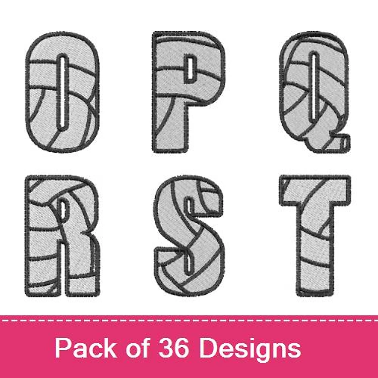 Alphabet Letters Embroidery Designs Bundle – O Letter, P Letter, Q Letter, R Letter, S Letter, T Letter & More (36 Designs)