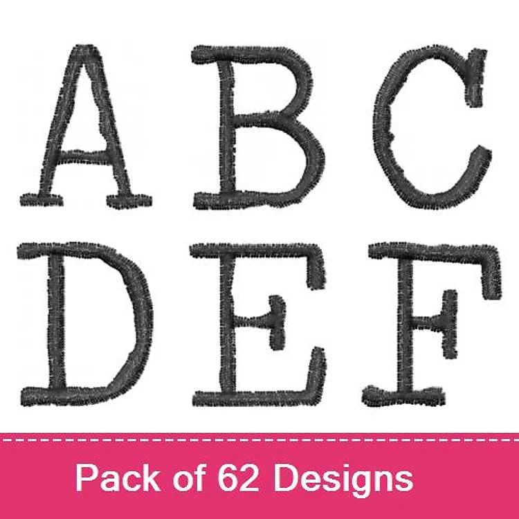 Alphabet Letters Embroidery Bundle – A, B, C, D, E, F & More (62 Designs)