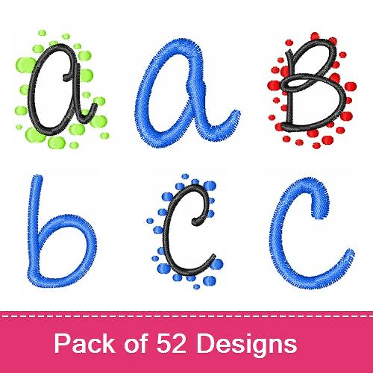 Colorful Alphabet Letters Embroidery Designs Bundle – Colorful Letter A, B, C, a, b, c & More (52 Designs)