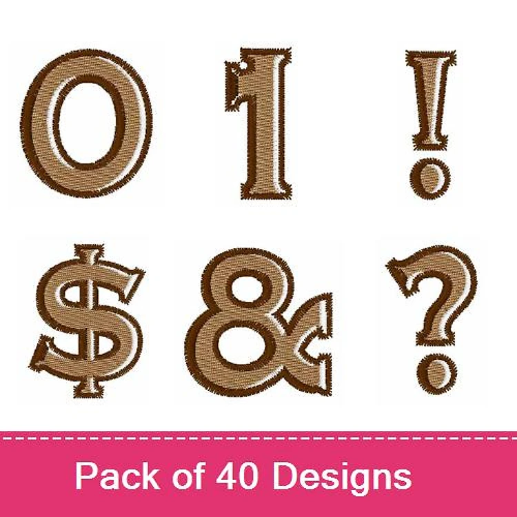 Embroidery Numbers and Symbols Embroidery Designs Bundle – 0, 1, !, $, & More (40 Designs)