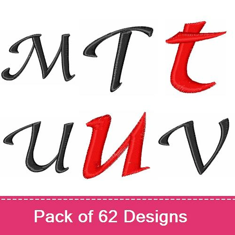 Decorative Letters Embroidery Designs Bundle – Decorative Letter M, T, t, u & More (62 Designs)