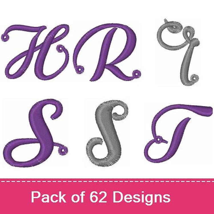 Monogram Letters Embroidery Designs Bundle – H Letter, R Letter, S Letter, T Letter & More (62 Designs)