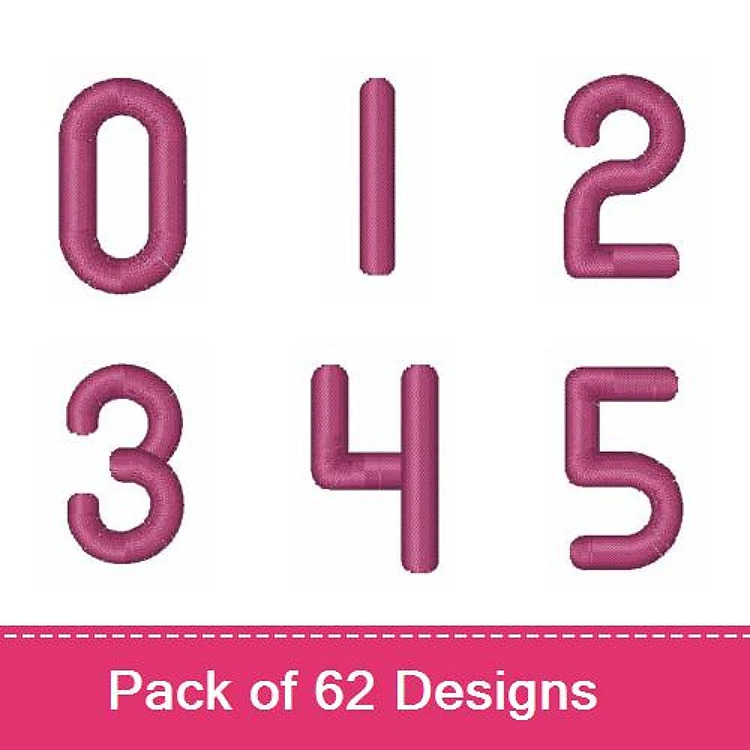 Decorative Numeric Embroidery Designs Bundle – Number 0, Number 1, Number 2, Number 3, Number 4, Number 5 & More (62 Designs)