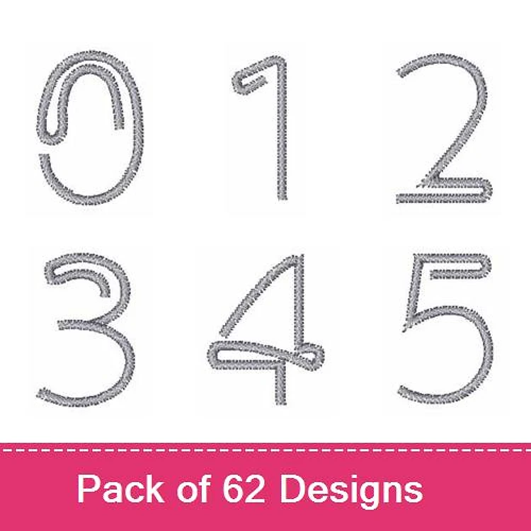 Number Embroidery Bundle – Number 0, Number 1, Number 2, Number 3 & More (62 Designs)