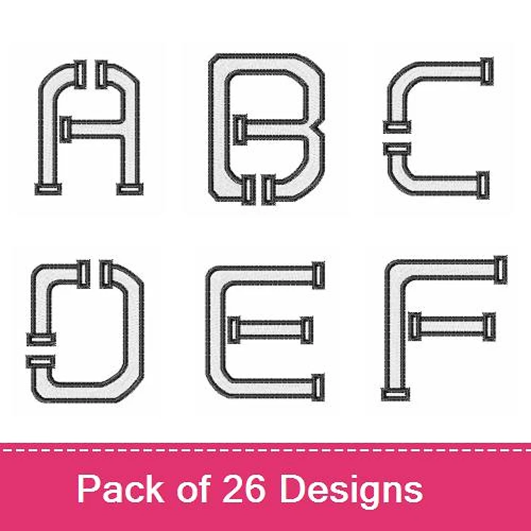 Alphabet Letter Embroidery Designs Bundle – Letter A, Letter B, Letter C, Letter D, Letter E, Letter F & More (26 Designs)