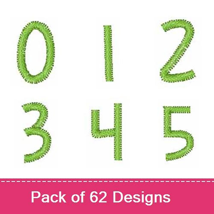 Numerical Embroidery Bundle – Number 0, Number 1, Number 2 & More (62 Designs)