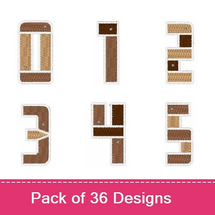 Applique Decorative Number Embroidery Bundle – Number 0, Number 1, Number 2 & More (36 Designs)