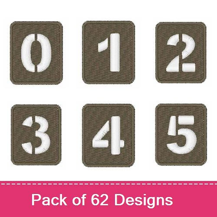 Numbers Embroidery Designs Bundle – Number 0, Number 1, Number 2 & More (62 Designs)